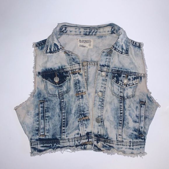 Blue notes | Distressed Cropped Jean Vest - Picture 1 of 5